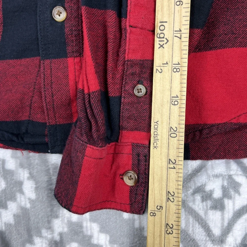 Old Navy Flannel‎ Shirt Mens M Red Buffalo Plaid 100% Cotton Classic Lumberjack